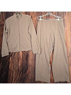 Orvis Jacket & Pants Set Gingham Check Textured Comfort Track Athleisure Medium